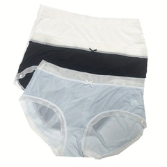 3 Pack Plus Size Cooling Briefs Set with Bow Detail