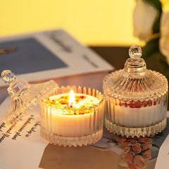 Candle Jar Silicone Mould Round Stripe Storage Box Crystal Resin Jewelry Box