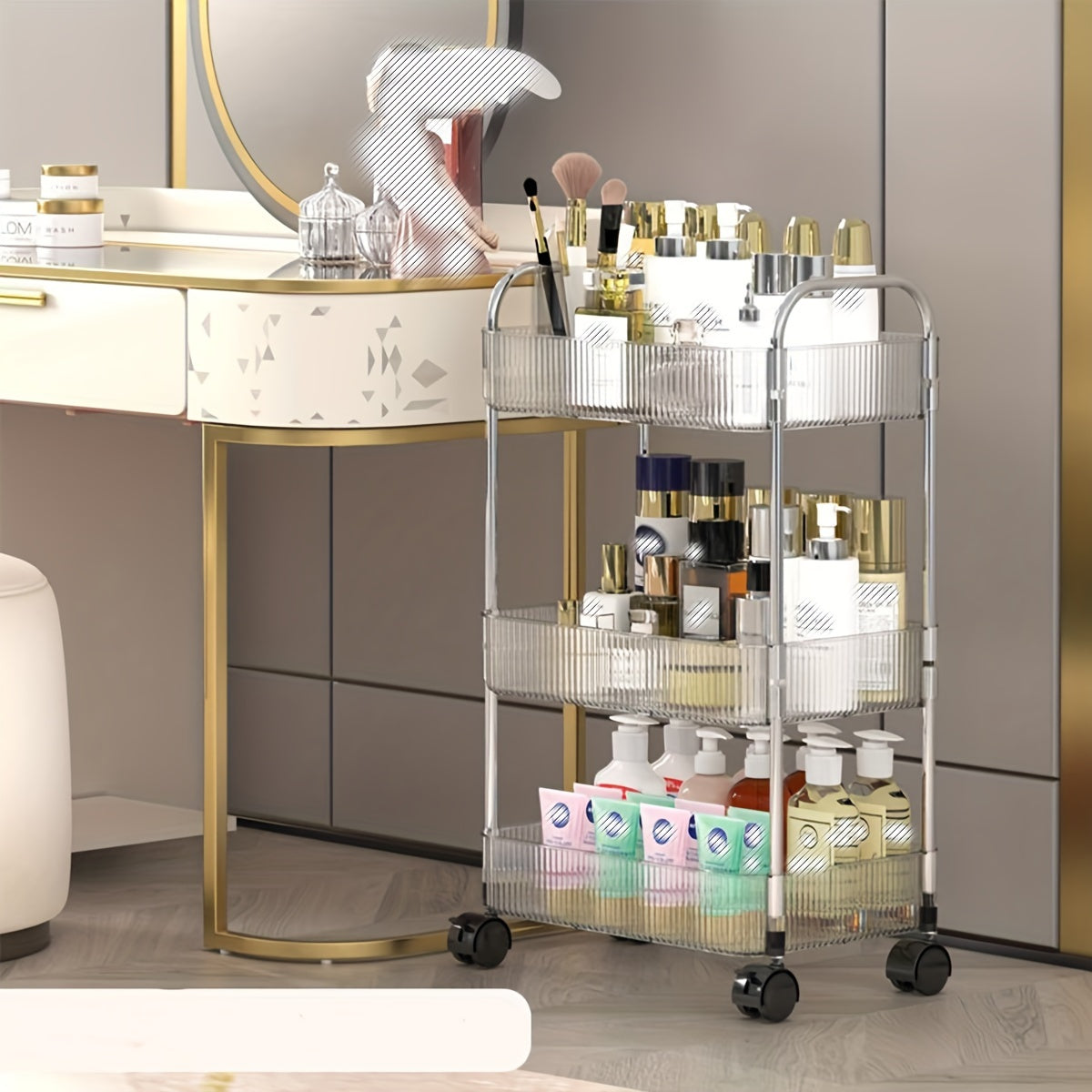 Acrylic Light Shelf Utility Cart Home Organizer