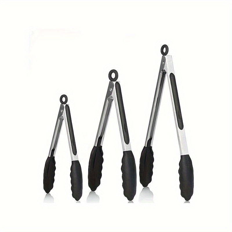 3pcs Silicone Food Clips Kitchen Tongs for BBQ & Home