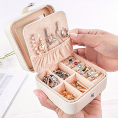 PU Jewelry Box Travel Portable Organizer Necklace Earring Storage Case