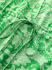 Paisley Floral Print Lantern Sleeve Romper