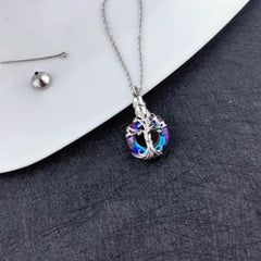Eternal Love Dog Memorial Necklace Tree of Life Cremation Pet Urn Ashes Pendant