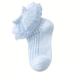 5 Pairs Princess Lace Dance Short Crew Socks For Girls