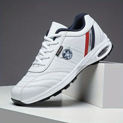 Men's Leather Casual Sports Shoes Round Toe Sneakers