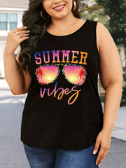 Letter & Glasses Print Tank Top