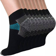 8 Pairs Compression Ankle Socks - Sports, Running, Ideal for Men and Women