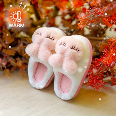 Girls Cartoon Rabbit Furry House Shoes, Non Slip Soft Bottom Walking Shoes