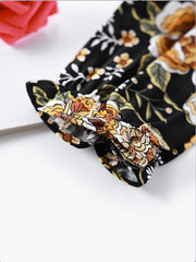Baby Girls Floral Dress with Long Sleeve and Doll Collar