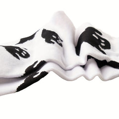 4 Pairs Cartoon Ghost Print Socks Women's Stockings