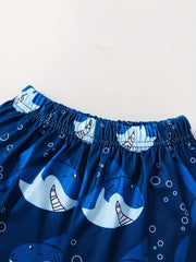 Boys Cartoon Crab Shark Striped Casual Shorts for Kids Summer Vacation Beach