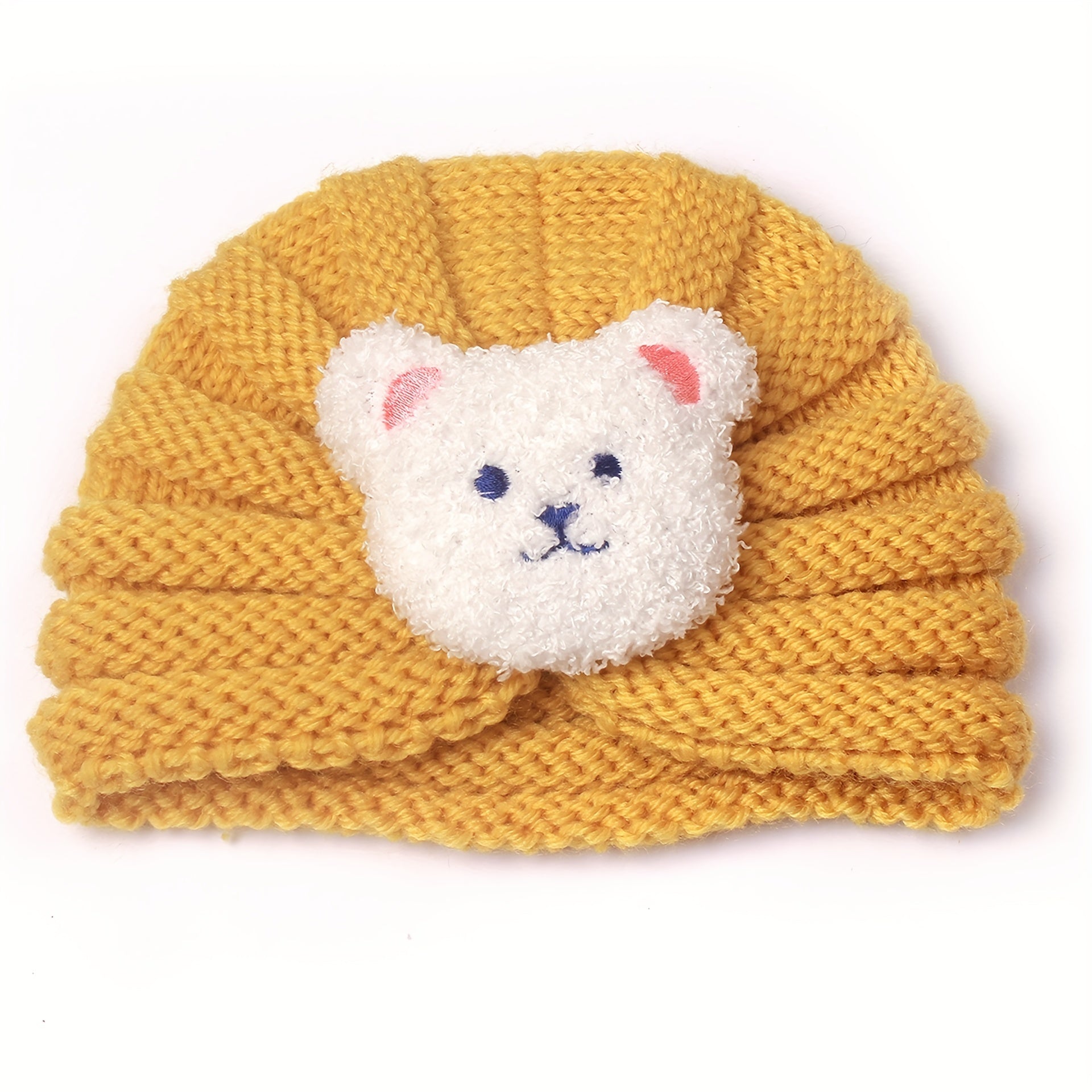 Kids Bear Head Knitted Woolen Baby Hat, 0-3 Years