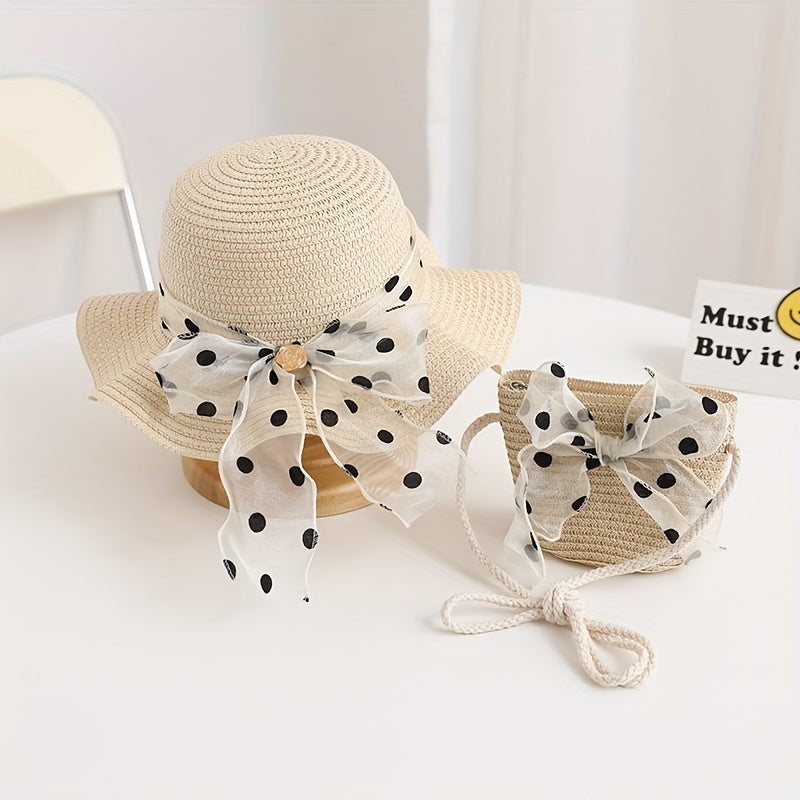 Girls Sun Protection Hat & Crossbody Bag Set