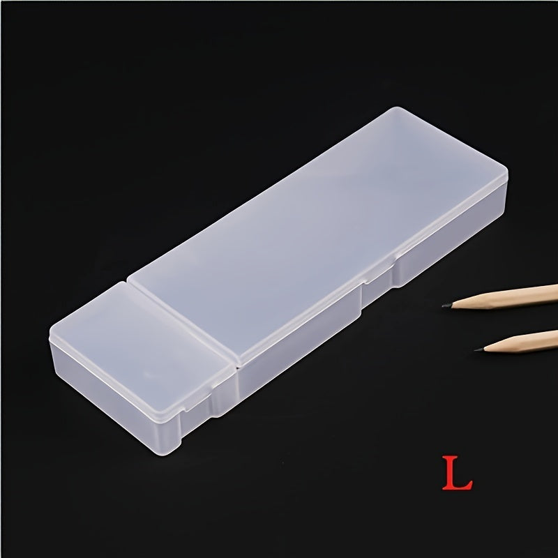 5pcs Transparent Pencil Case Organizer Frosted Pens Storage Box Back To School