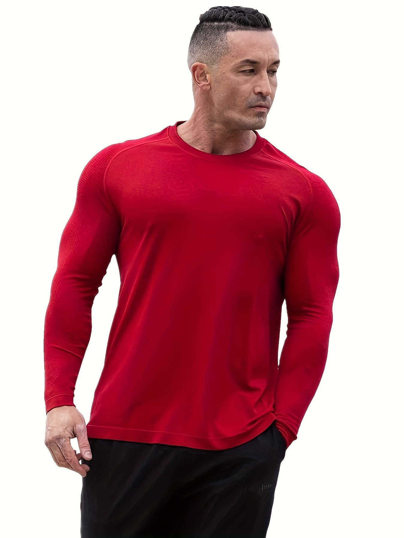 Men's Solid Crew Neck Active T-shirt For Summer