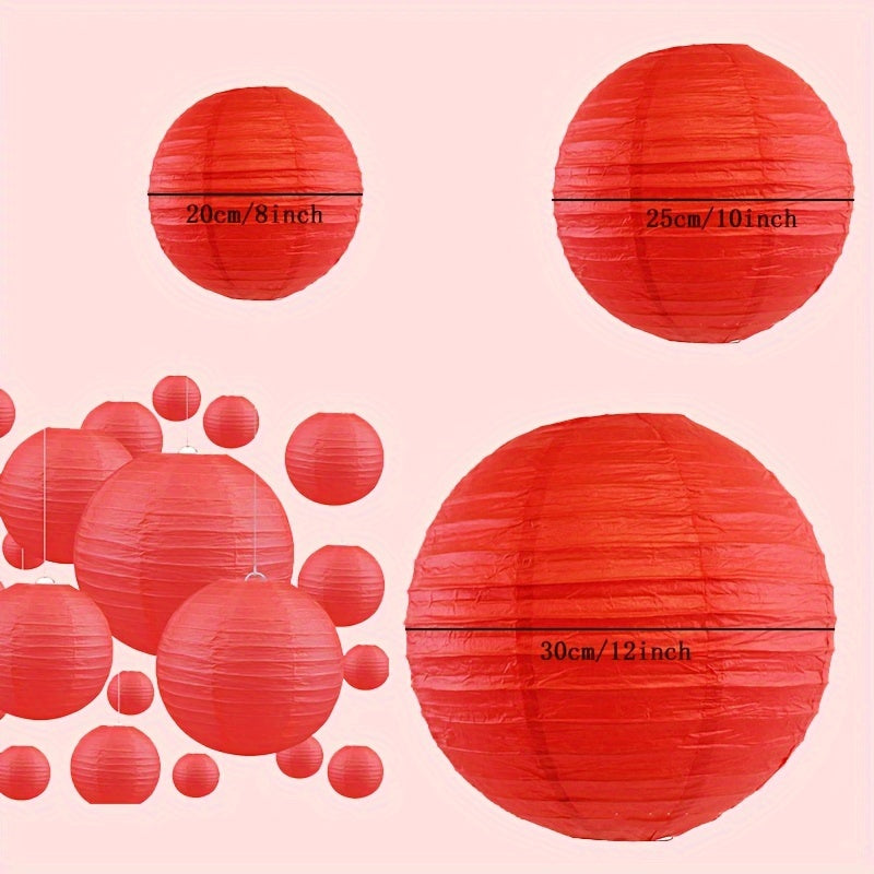 6pcs Red Lantern Paper Lantern Wedding Party Birthday Decorations