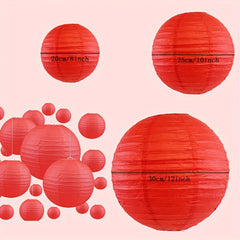 6pcs Red Lantern Paper Lantern Wedding Party Birthday Decorations