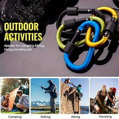 4pcs Metal Keychain Buckle Anti Rust Carabiner For Hammock Hiking Camping