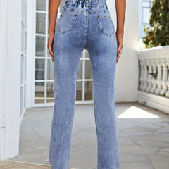 High Rise Vintage Slim Fit Jeans With Pockets