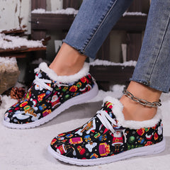 Women's Christmas Snow Boots Winter Plus Plush Comfort Flats