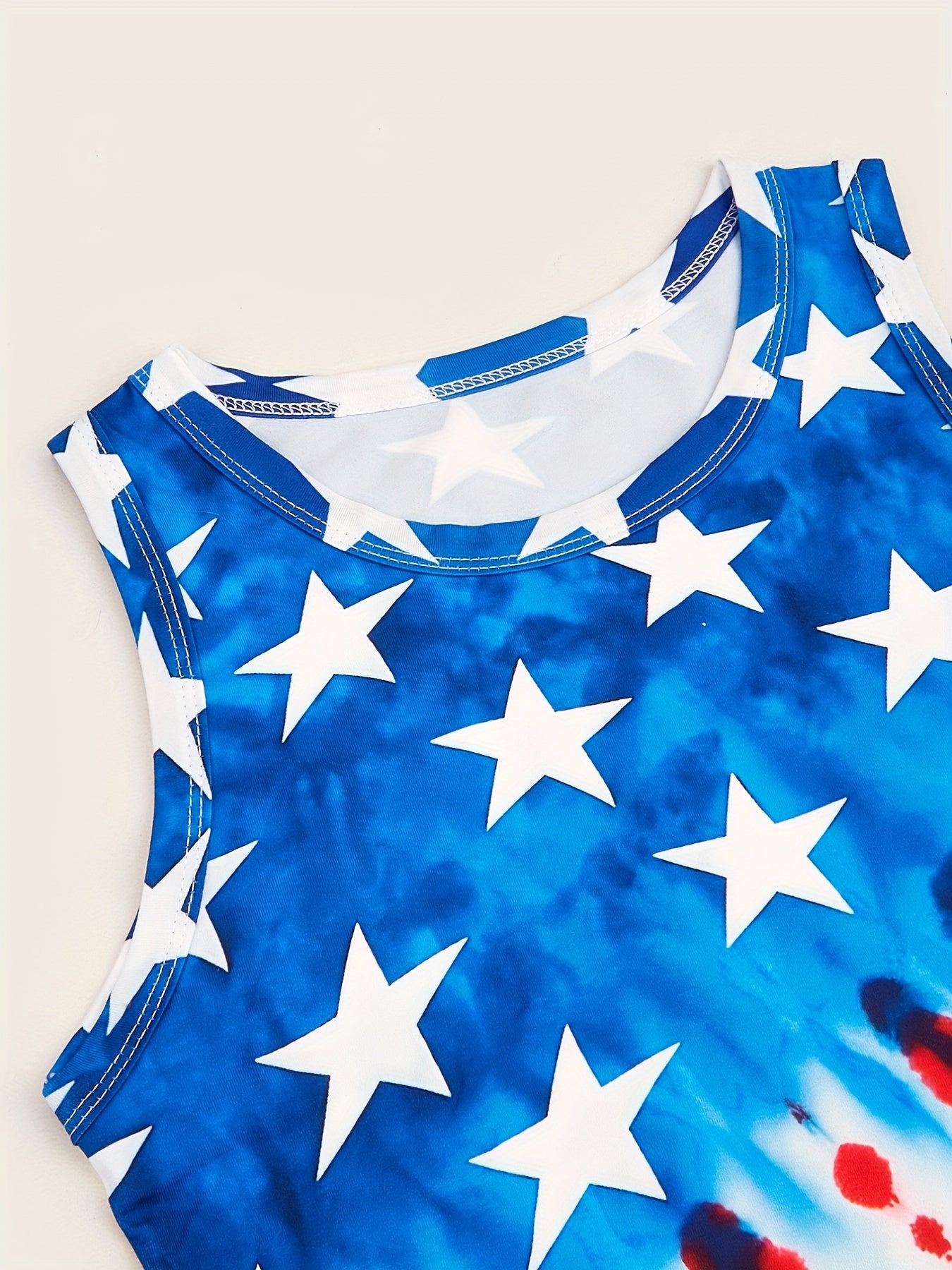 Star & Stripe Print Tank Top Sleeveless for Summer