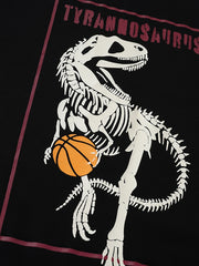 Boys Luminous Dino Skull Basketball Pajamas Set