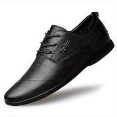 Men's Plaid Leather Derby Shoes British Style Wedding Business