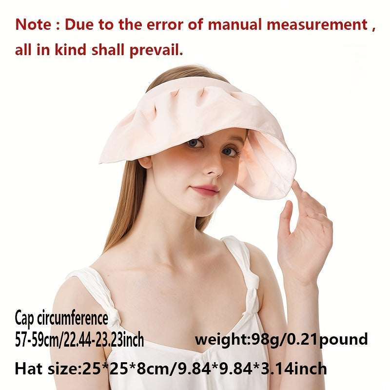 Pink Shell Visor Hat UV Protection Sun Hat Foldable Headband For Summer