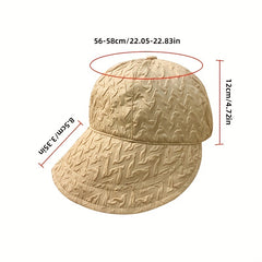 Wide Brim Embossed Sun Hat Lightweight Solid Sports Baseball Cap