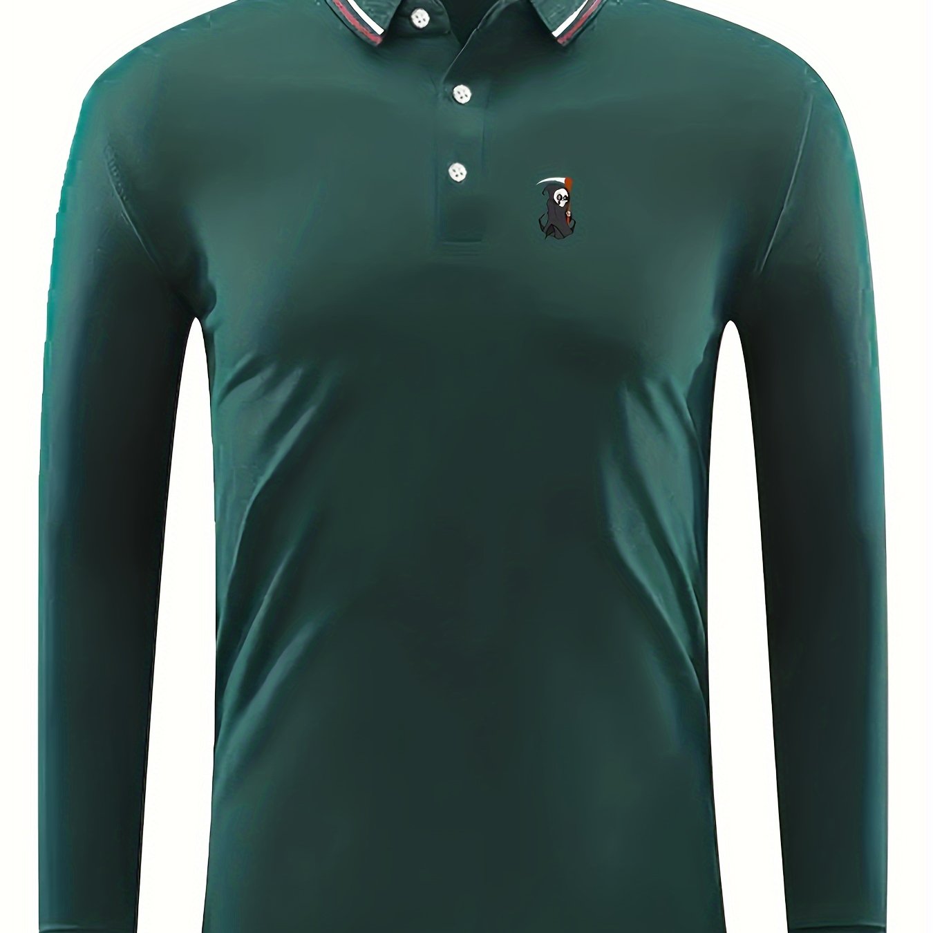 Men's Golf Shirt Sickle Ghost Pattern Print Short Sleeve Tennis Shirt