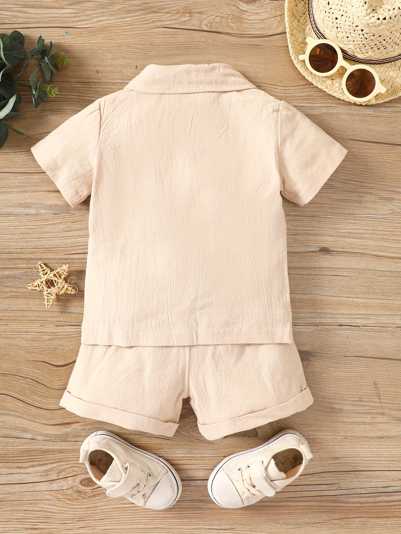 Baby Boys Casual Short Sleeve Shirt & Shorts Set for Summer