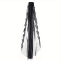 Long White Bridal Head Veil with Comb