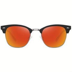 Men's Retro Polarized Driving Sunglasses Semi Rimless Eye Protection