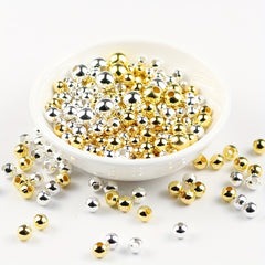8mm Plated Silver Iron Beads Lucky Bracelet DIY Jewelry
