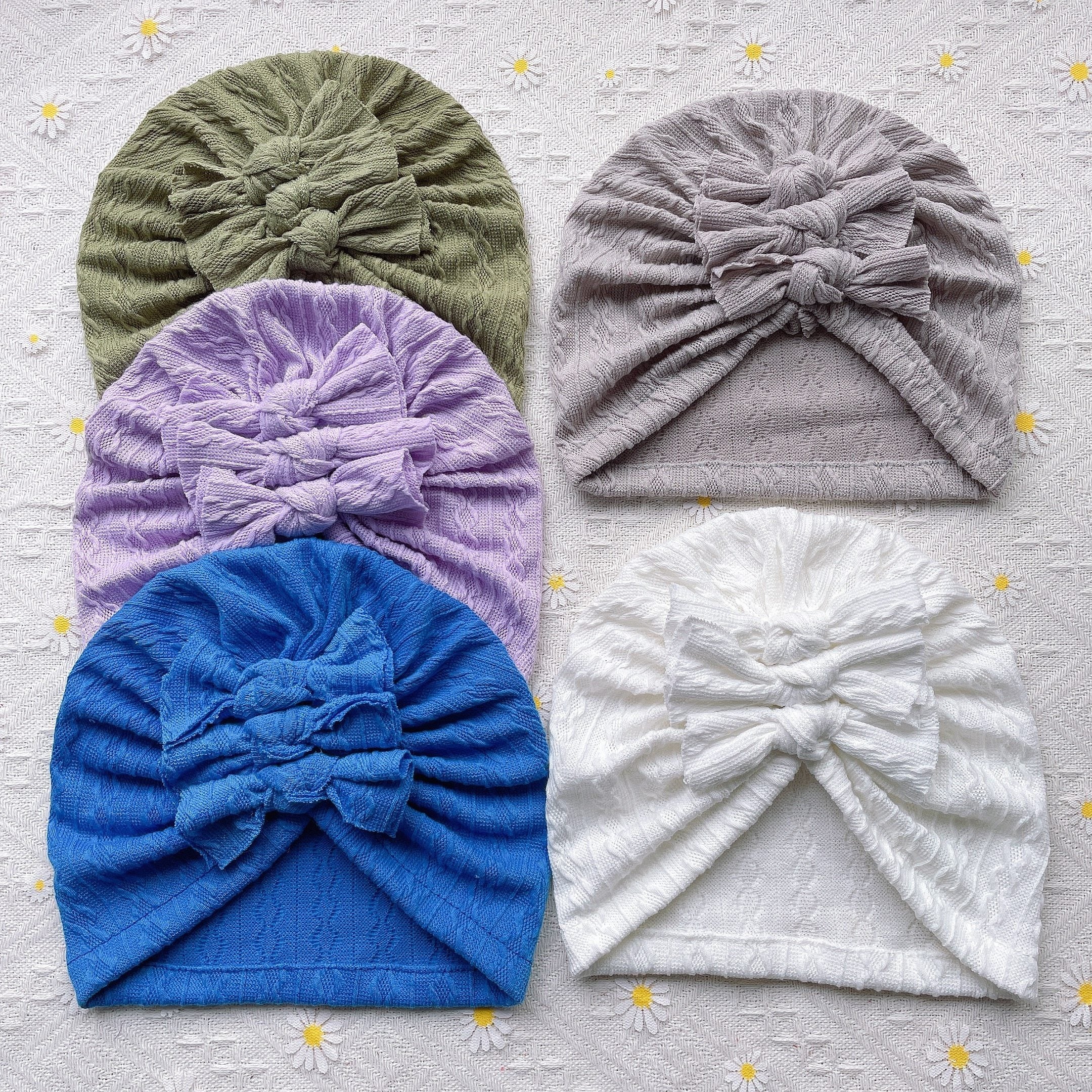 5pcs Cute Bow Hats for Newborns - Boys and Girls