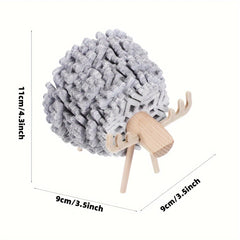 Sheep Shaped Coasters with Wood Holder, Absorbent Cup Pads for Car & Home