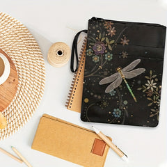 Dragonfly Flower Print Book Sleeve for Book Lover Women Girls