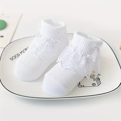 5 Pairs Lace Baby Socks Crystal Silk Transparent Mesh Breathable Princess Socks
