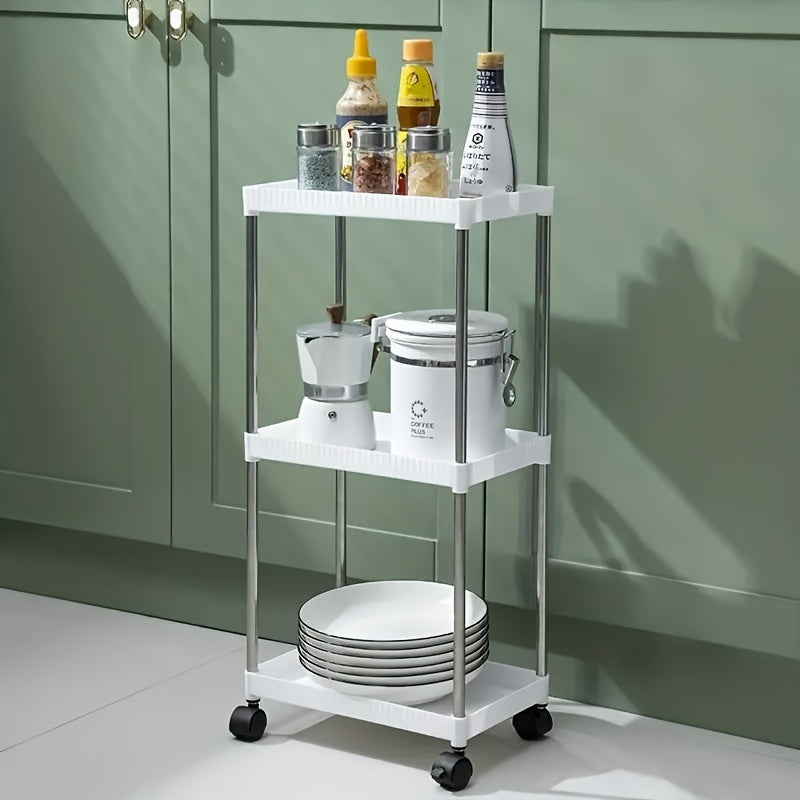 3 Tier Utility Cart Rolling Organization Cart Multifunctional Storage Shelves
