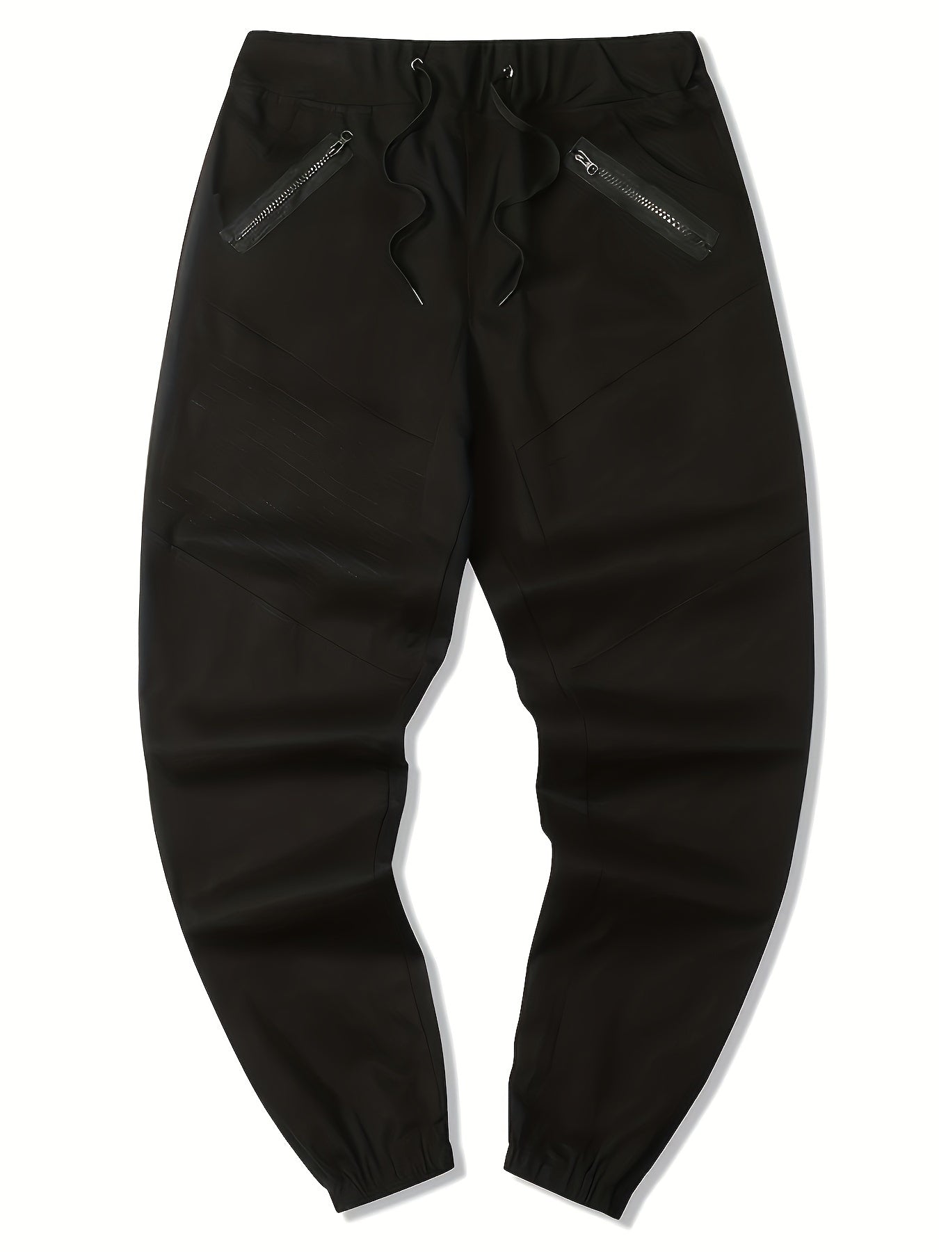 Men's Drawstring Cargo Pants with Zip Pockets