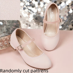 Girl's PU Leather Princess Low Heel Sandals