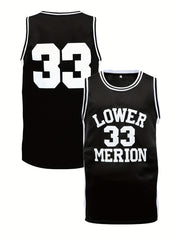 Men's Embroidery 33 Basketball Jersey Vintage Breathable Sleeveless Shirt