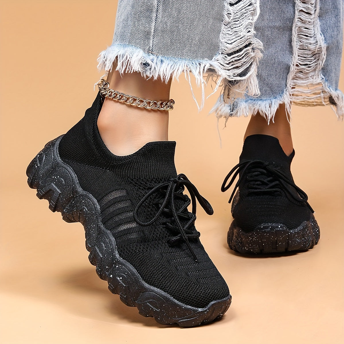 Women's Mesh Sneakers Low Top Lace Up Walking Shoes