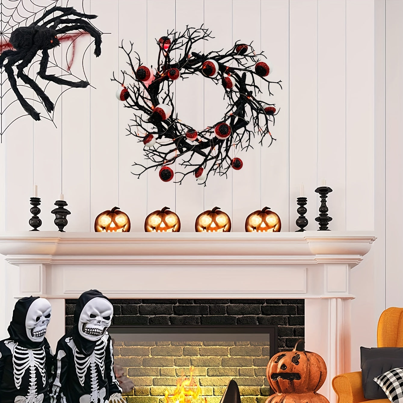 38.99 cm Artificial Eyeball Wreath Halloween Decoration