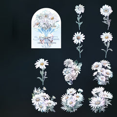 10Sheet Laser Silver Flower Stickers Sleeping Flowers Collection