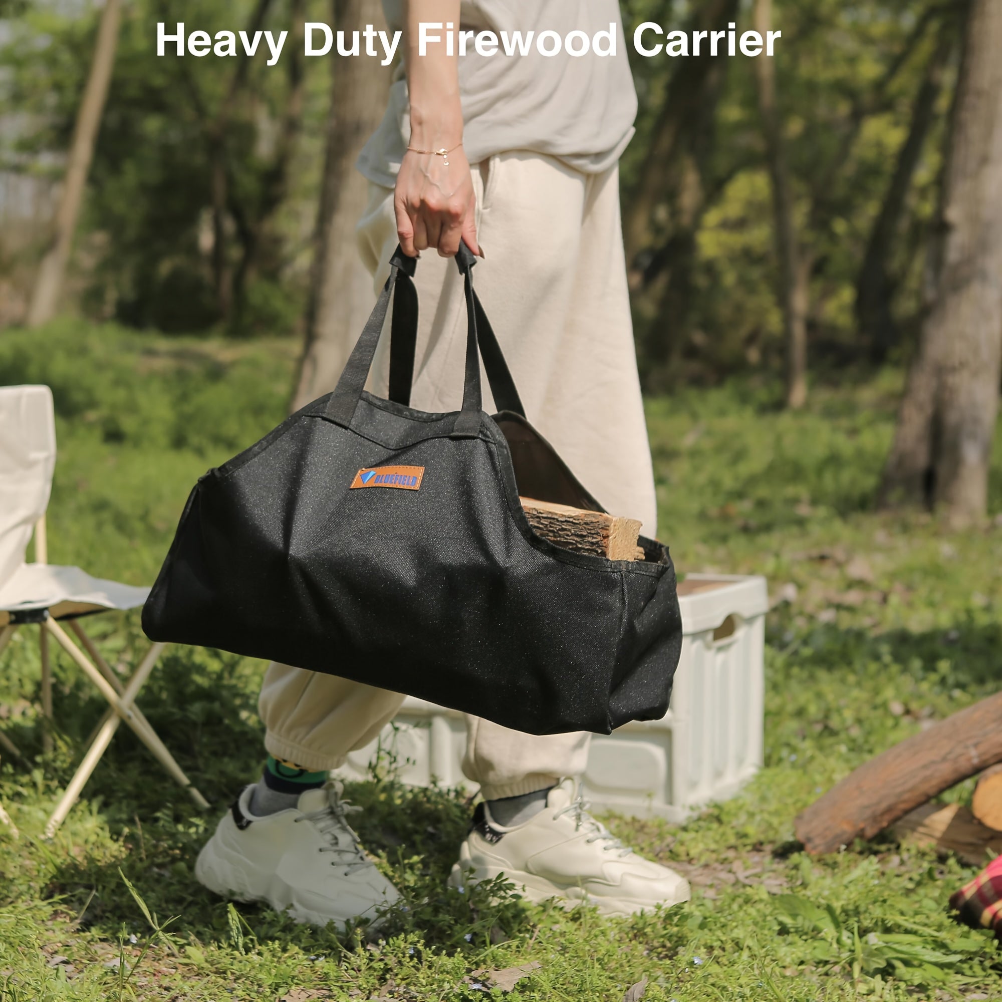 Durable Firewood Storage Bag for Camping Indoor Outdoor Use