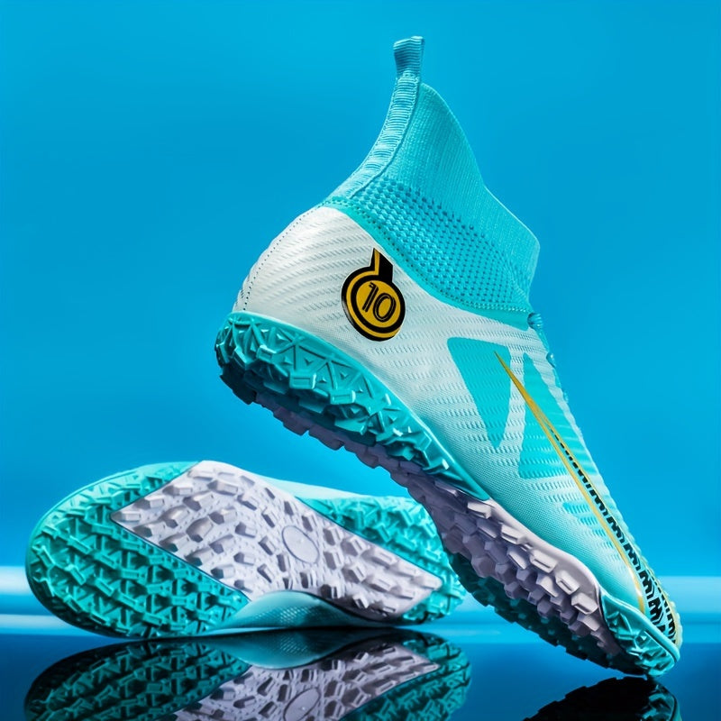 Men's High Top Turf Football Boots Anti-skid TF Soccer Cleats