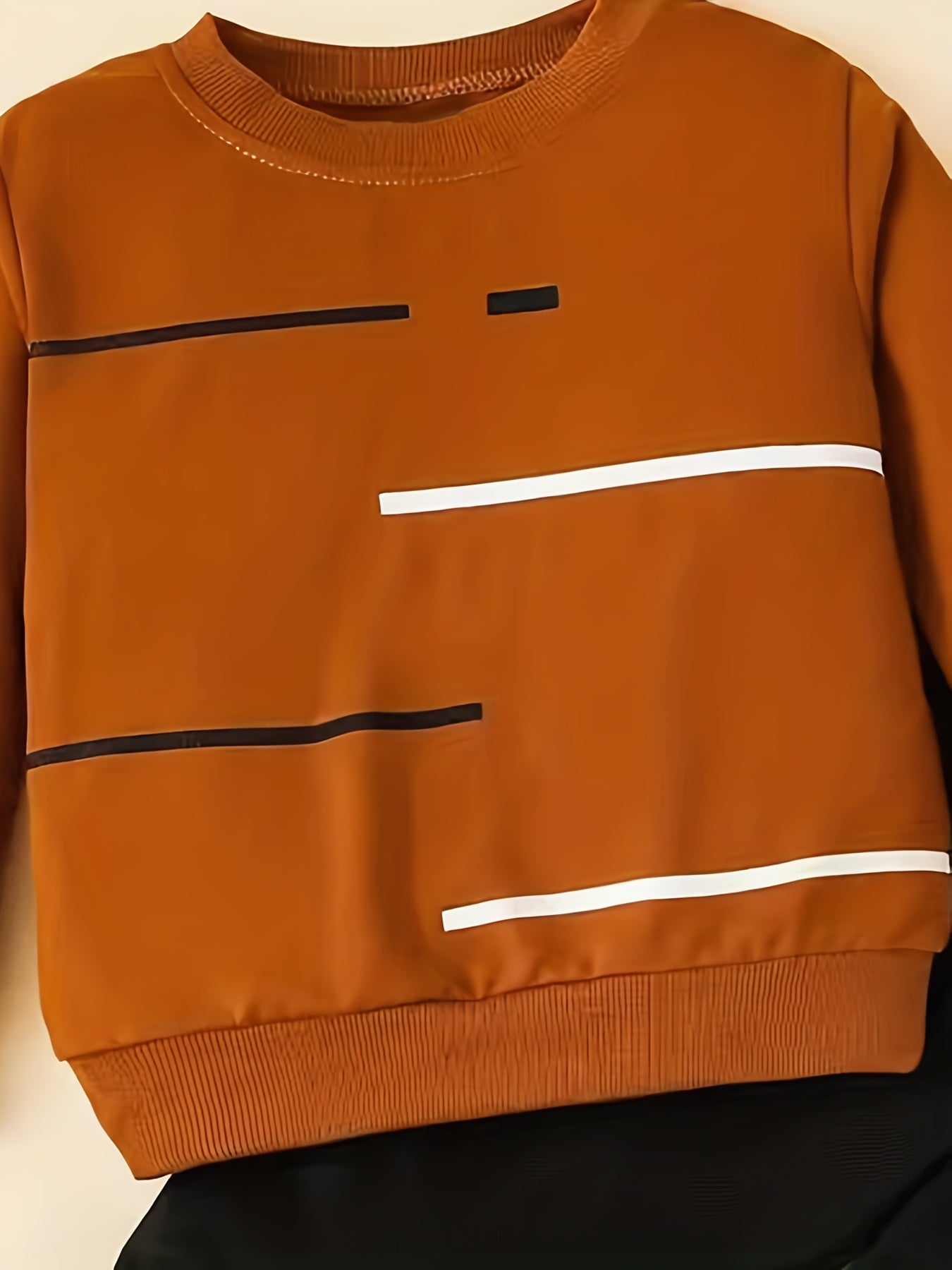 Toddler Boy's Stripe Print Sweatshirt & Sweatpants Set for Spring Fall