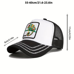 Lizard Embroidery Patch Baseball Cap Unisex Mesh Trucker Hat