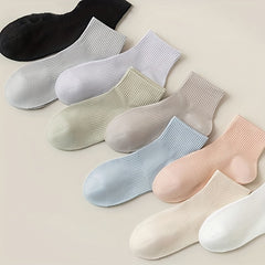 10 Pairs Solid Short Socks Women's Stockings